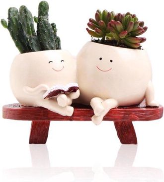 OEM Bonita Maceta Con Carita Sonriente Para Interiores Y Exteriores, Ideal Para Suculentas, Con Orificio De Drenaje. Ideas De Regalo Para Mam&aacute;