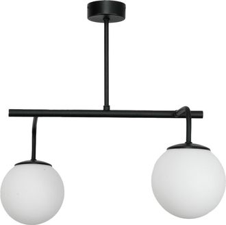 OEM L&aacute;mpara De Techo Cl&aacute;sica Negra Con Pantallas De Bolas De Cristal Blancas 15-388 Baster
