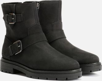 Toms Womens TOMS Ionie Moto Nubuck Leather Womens Black Boots - Size: 3