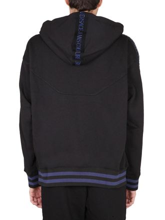Versace Jeans Couture Cotton Drawstring Hoodie - Black