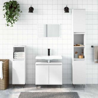 vidaXL Mobile da Bagno Bianco 58x33x60 cm in Legno Multistrato - Vidaxl