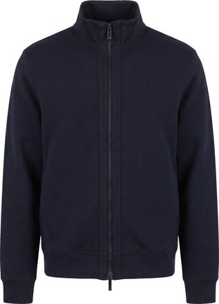 Emporio Armani Navy High Funnel Neck Full-Zip Sweatshirt