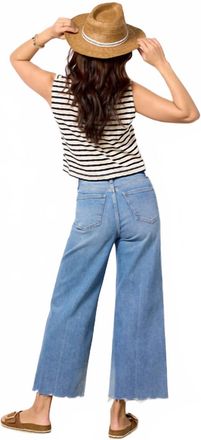 Pistola Denim Lana Crop High Rise Ultra Wide Leg In Blue
