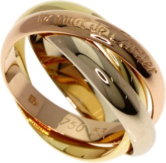 Cartier Trinity Pink White Yellow Band Ring (Pre-Owned)