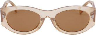 Fendi Oval Acetate Frame Sunglasses - Brown