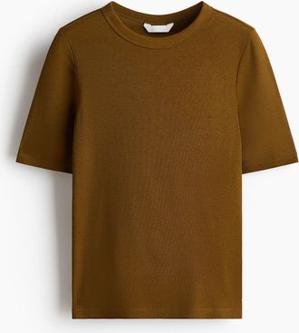 H&M Geripptes T-Shirt - Green