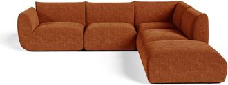 Sia Home Sof&aacute; gran esquinero derecho modular de terciopelo chenilla