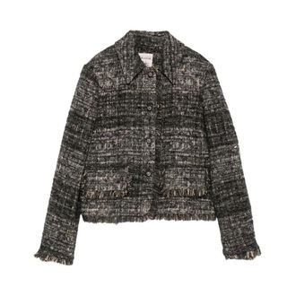 Semicouture Boucl&eacute; Tweed Jas - Dames - Jassen - Grijs - Maat: S Tweed
