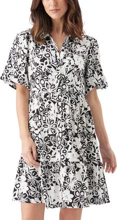 Ripe Nahla Linen Dress in Black /White at Nordstrom, Size X-Small Au