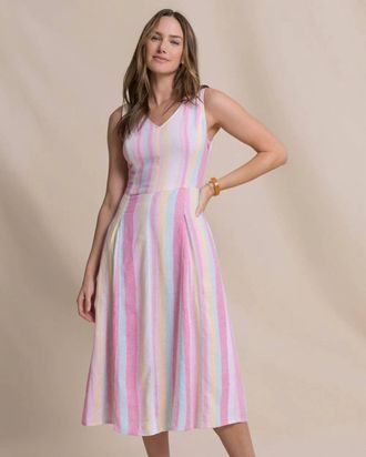 Southern Tide Charmaine Gored Midi Dress In Island Pink