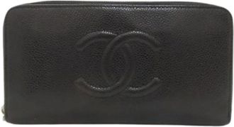 Chanel Pre-owned Wallets, female, Black, Size: ONE SIZE Pre-owned Long wallet (bi-fold)