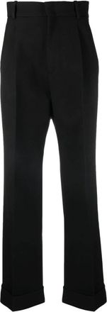 Gucci Rechttoe rechtaan broek - Dames - Straight fit broeken - Zwart - XS - Wol - Broeken