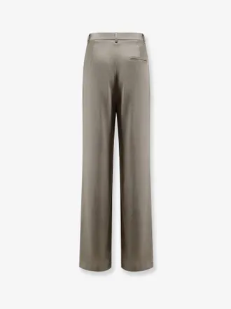 Alysi Womens Satin Trousers Green Acetate