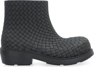 Bottega Veneta Fireman Enkellaarsjes - Dames - Regenlaarzen - Zwart - 35 EU - Nylon - Schoenen