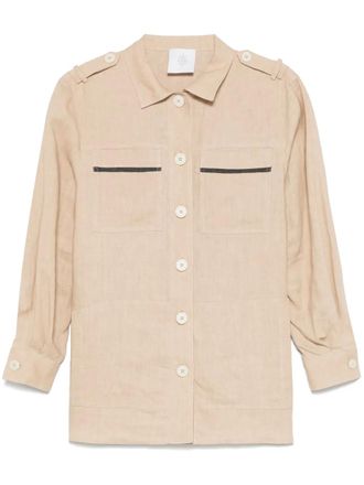 Eleventy linen shirt - women - Linen/Flax - 40 - Neutrals