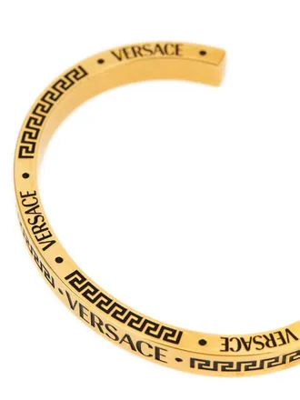 Versace Greek Key Logo-Engraved Bracelet - Gold