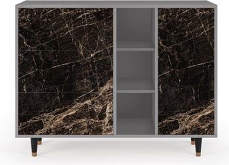 StoryZ Aparador negro 3 cajones y 1 puerta L 125 cm