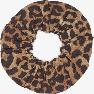 Ganni Mixed Leopard Cotton Scrunchie