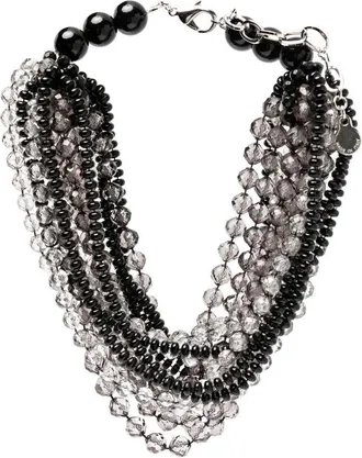 Emporio Armani Necklace Beaded Basalt Gray