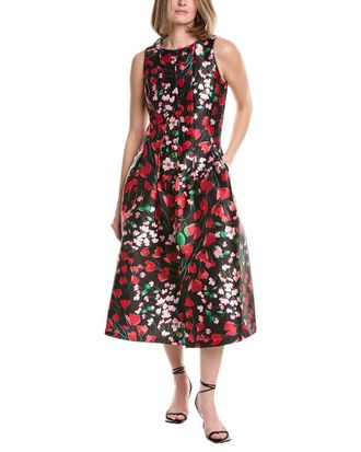 Julia Jordan Printed Monroe Twill Sleeveless Midi Dress