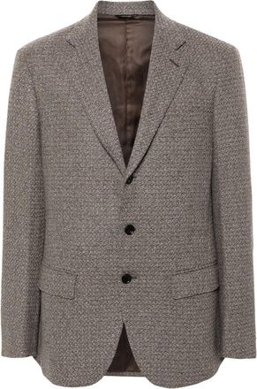 Ermenegildo Zegna Virgin Wool Textured Blazer - Brown