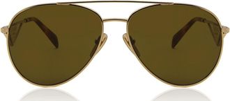 Prada PR 73ZS Asian Fit 5AK01T Womens Sunglasses Gold Size 61