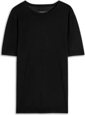 Rag & Bone Rag & Bone Aulton Fine-knit T-shirt - Black - Xxl