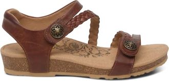 Aetrex Womens Jillian Braided Quarter Strap Sandal In Walnut