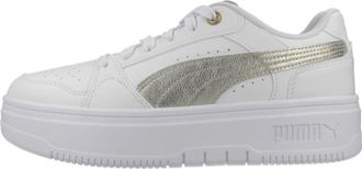 Puma Rebound Femme Low Metallic - Dames - Sneakers - Wit - 40 EU - Leer - Schoenen