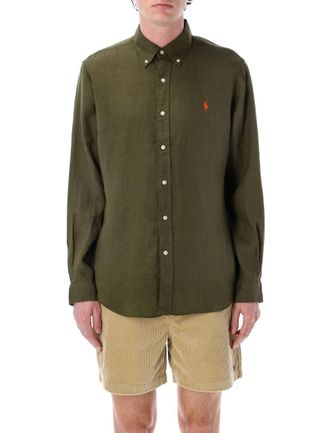 Ralph Lauren Olive Polo Pony-Embroidered Shirt