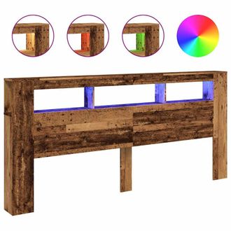 vidaXL Cabecero Con Led Madera Ingenier&iacute;a Envejecida 220x18,5x103,5 Cm Vidaxl