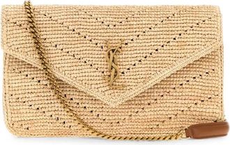 Saint Laurent Loulou Raffia Shoulder Bag