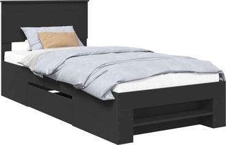 vidaXL Estructura De Cama Negro 80 X 200 Cm Madera De Ingenier&iacute;a Vidaxl