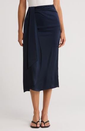 Reiss Bella Wrap Slip Skirt in Navy at Nordstrom Rack, Size 10 Us / 14 Uk