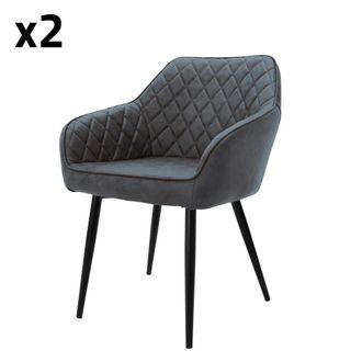 ML Design Lote de 4 sillas de acero, antracita