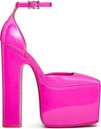 Valentino Garavani 180mm Discobox platform pumps - women - Calf Leather/Calf Leather/Goat Skin/Metal - 37 - Pink
