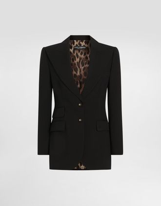 Dolce & Gabbana Turlington Single-breasted Jacket With Leopard-print Lining - Woman Blazers Black 38