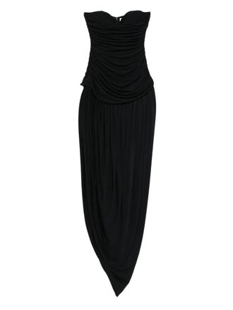Magda Butrym strapless draped dress - women - Fabric - 34 - Black