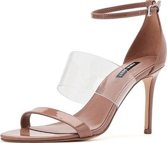 Nine West Vallie Womens Dress Sandals Clear/Medium Natural Patent : 6.5 M, Synthetic