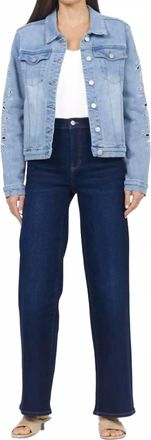 Dear John Denim Ainsley Embroidered Denim Jacket In Crystal Chalk Embroidery