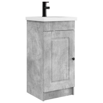 vidaXL Vanidad De Ba&ntilde;o Con Lavabo Gris Hormig&oacute;n 42 X 40 X 84,5 Cm Vidaxl