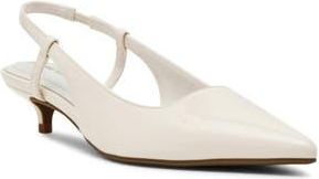 Anne Klein Shorty Slingback Pump in Creme Patent Pu at Nordstrom Rack, Size 9.5