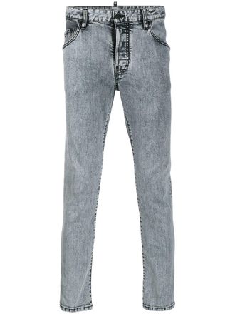 Dsquared2 Skater jeans - men - Calf Leather/Cotton/Cotton/Spandex/Elastane/Polyester - 44 - Grey