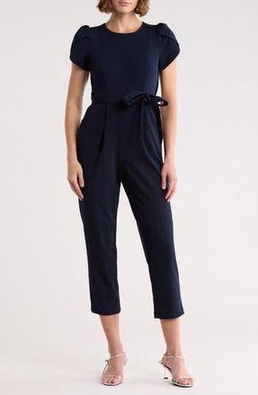 Calvin Klein Tulip Sleeve Belted Jumpsuit in Indigo at Nordstrom Rack, Size 16