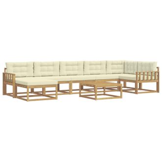 vidaXL Conjunto De Sof&aacute;s De Exterior 8 Pcs Blanco Y Crema Vidaxl