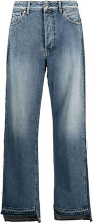 3x1 Vervaagde blauwe wijde spijkerbroek - Dames - Regular Fit Jeans - Blauw - W28 - Katoen - Jeans