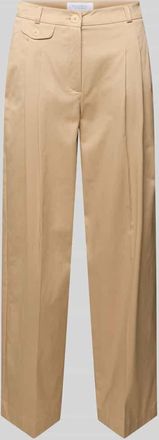 Rich & Royal Hose mit Falten und Ges&auml;&szlig;tasche in Camel, Gr&ouml;&szlig;e 34