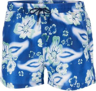 Paul Smith Beachwear, male, Blue, Size: XL Riso Floral Swim Shorts