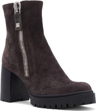 Aquatalia Emma Weatherproof Platform Bootie in Anthracite Suede at Nordstrom, Size 7.5