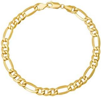 Queen Jewels Mens 14K Yellow Gold Figaro Chain Bracelet at Nordstrom Rack